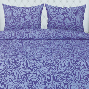 Комплект постельного белья 1,5-спальный ТРАДИЦИЯ Узоры рис068 Вид9/8 синий белоземельная бязь хлопок 100% 000000000001207156