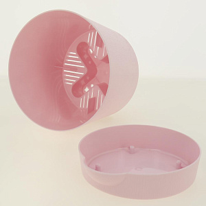 Горшок для цветов 3,6л FORA с поддоном розовый пластик 000000000001187372