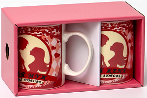 Набор 2Кружки 350мл фарфор  NEW BONE CHINA  индивидуальная подарочная упаковка  МУЖ и ЖЕНА Olaff 112-08054 000000000001197660