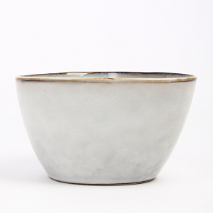 Салатник овальный 15х13,5х8,5см серый глазурованная керамика 000000000001213875