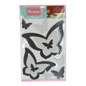Объемные зеркальные стикеры с блестками Бабочки Room Decoration 000000000001127338