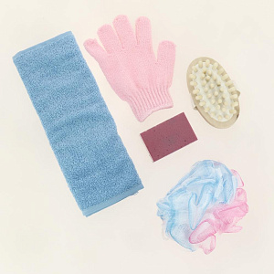 Набор подарочный "Время чудес" полотенце 30х60см и банные аксессуары (4 предмета) 5048156 000000000001202376