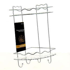 Полка угловая 23х23х43см 2 яруса, хромSWR-072 000000000001181569