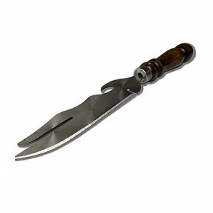 Нож шампурный 31см с узором деревянная ручка нержавеющая сталь 000000000001214214
