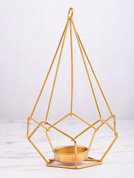 Подсвечник декоративный "Pyramide" 18см металл золото R011277 000000000001200397