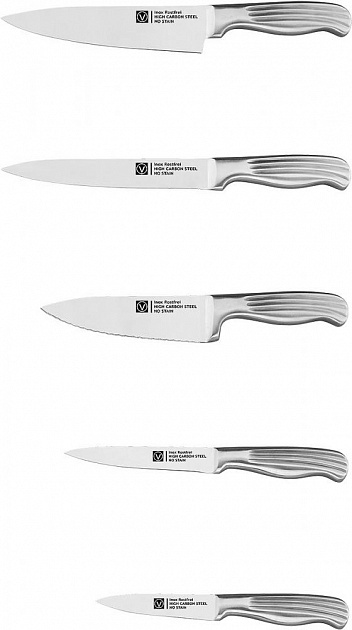 Набор ножей 6 предметов VITESSE + подставка нержавеющая сталь VS-2745 000000000001189621