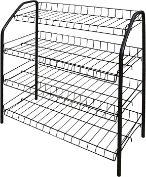 Обувница 4полки 66х28х70см НИКА разборная черная сталь 000000000001197391