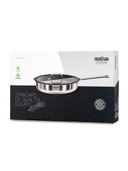 Сковорода с крышкой 28см MATISSA черный нержавеющая сталь/силикон/стекло 000000000001217734