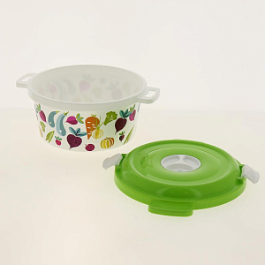 Емкость для СВЧ и холодильника 1,6л 19х22,3х10,2см БЫТПЛАСТ с декором пластик 000000000001167489