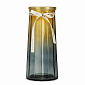 Ваза 25х9см Градиент высокая с бантом стекло
