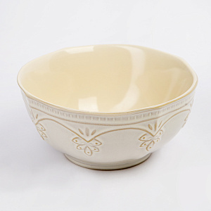 Салатник 15см рифленный кремовый глазурованная керамика 000000000001213907