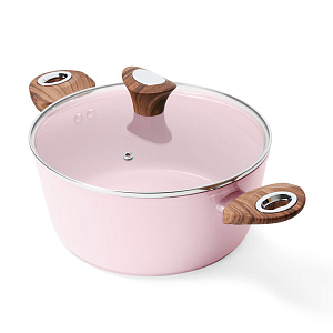 Кастрюля с крышкой 4,4л 24см PHANTOM CHEF ручки soft touch индукция pink 000000000001221215