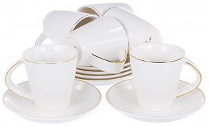 Набор кофейный 12 предметов (чашка 90мл-6шт/блюдце-6шт) BALSFORD Грация Бенфей подарочная упаковка фарфор 000000000001195505