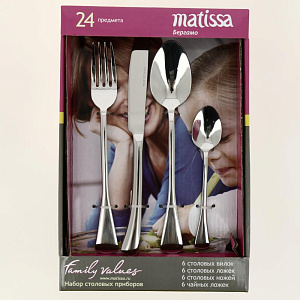 Набор столовых приборов 24 предмета MATISSA Бергамо нержавеющая сталь 000000000001186342
