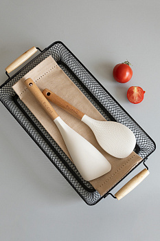 Ложка для мультиварки23x7,5смDE'NASTIAдеревянная ручка молочный букСиликонНейлон 000000000001228988