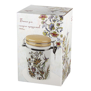 Банка для сыпучих продуктов 1000мл с клипсой п/упBright Ornamental,ZF6263-21 000000000001193099