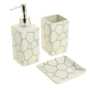 Набор для ванной 3 предмета ДОЛЯНА Жираф мыльница дозатор для мыла стакан керамика пластик 000000000001209719