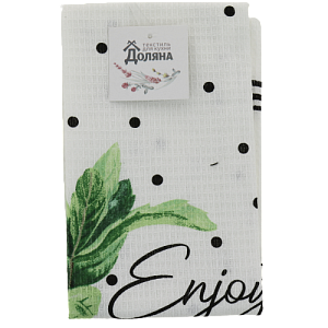 Полотенце кухонное 35х60см Доляна Enjoy every moment 160гр 100%хлопок 000000000001206682