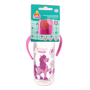 Бутылочка с соской от 0 месяцев Веселые животные Lubby, 250мл 000000000001135405