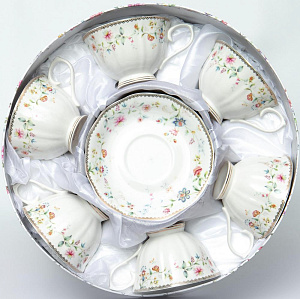 Набор чайный 12шт 6чаш250мл/6блюдец фарфор Патриция подарочная упаковка Золото Balsford 174-42001 000000000001197932