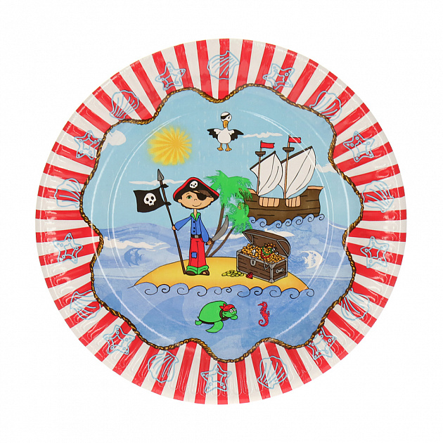 Набор одноразовых тарелок Пиратский Остров Pap Star, 23 см, 10 шт. 000000000001142467