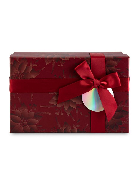 Подарочная коробка 23х17х10см ЦВЕТЫ бордо картон 000000000001229180