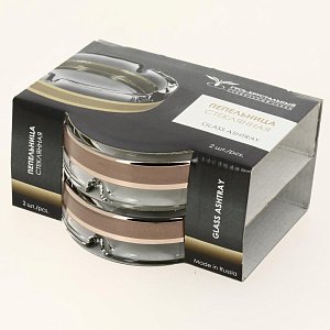 Набор пепельниц 2шт ПРОМСИЗ Ампир Рубин стекло 000000000001200671