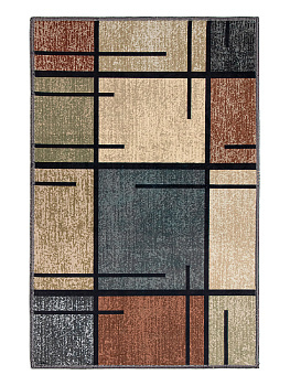 Коврик придверный 40x60см LUCKY Квадраты коричневый/серый полиэстер 000000000001200450