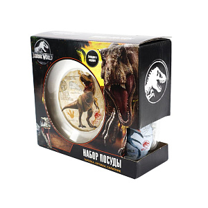 Набор детской посуды 3 предмета ND PLAY Мир Юрского периода Энциклопедия стекло 000000000001212271