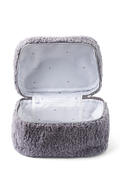 Косметичка 25x17x16см LUCKY Уютная с шерпой серый полиэстер 000000000001216882