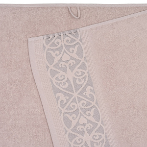 Полотенце махровое 100х150см LUCKY Вензельный бордюр розовый хлопок 100% 000000000001213281