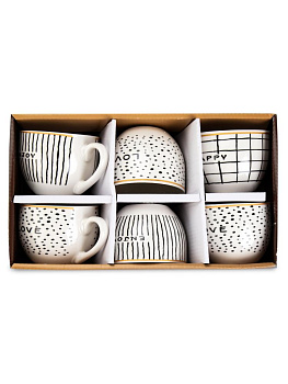 Набор кружек 6шт 250мл Геометрия в ассортименте керамика 000000000001228624