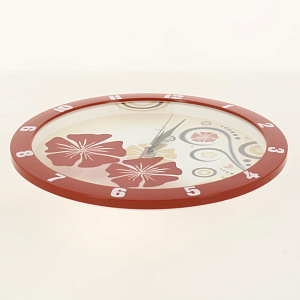 Часы настенные П1-1727/7-302 Красные узоры 000000000001158301