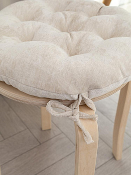 Подушка на стул 40см DE'NASTIA молочный велюр меланж полиэстер 000000000001226729