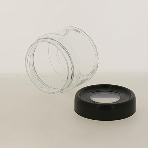 Банка для сыпучих продуктов 300мл FACKELMANN Style серая плоская крышка стекло 000000000001194385