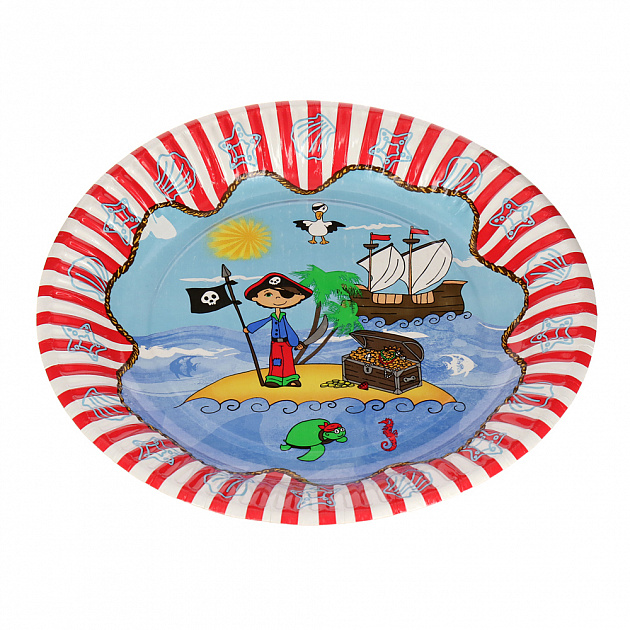 Набор одноразовых тарелок Пиратский Остров Pap Star, 23 см, 10 шт. 000000000001142467
