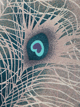 Коврик придверный 50x80см LUCKY Перья большие изумрудный/бежевый полиэстер 000000000001200458