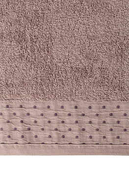 Полотенце махровое LUCKY Бордюр горошек 500gsm 35x70 100% хлопок, светло-коричневый D100311 000000000001221609