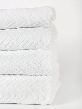 Полотенце махровое 70х130см LUCKY Зигзаг белый хлопок-100% 000000000001214728