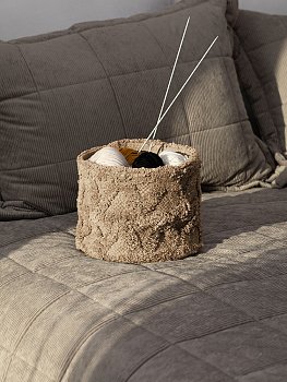 Корзина для хранения 20x20см DE'NASTIA Крафт Треугольники бежевый хлопок 000000000001220589