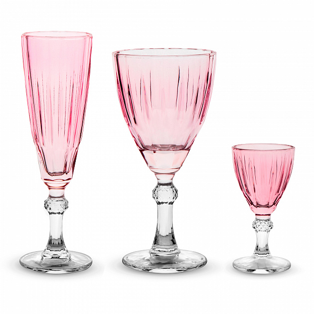 Кубок  для вина 300мл розовый стекло 000000000001218741