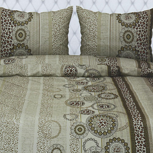 Комплект постельного белья 1,5-спальный ТРАДИЦИЯ Орнамент рис070 Вид1/1 бежевый бязь хлопок 100% 000000000001207157