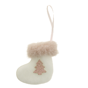 Декоративное украшение Валенок 8см DARLENS с узором белый 000000000001209892