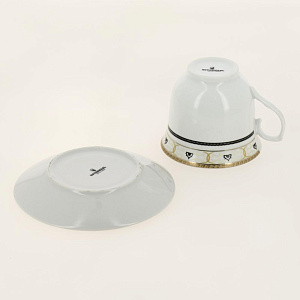 Набор чайный фарфор 12шт (6 чашек 220мл + 6 блюдец) металлический стенд подарочная упаковка Аврора Дана Guterwahl 113-19011 000000000001200581