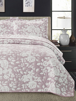 Покрывало DE'NASTIA 260х240см 3 слоя жаккард розы розовый U000065 000000000001183164