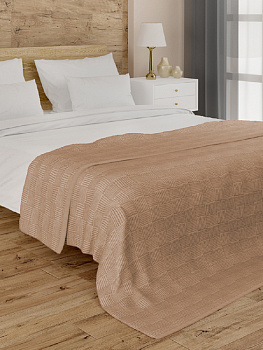 Простыня махровая 150x200см DE'NASTIA коричневый жаккард хопок 000000000001199289