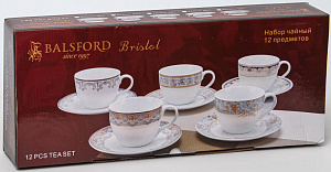 Набор чайный 12 предметов (чашка 220мл-6шт/блюдце-6шт) BALSFORD БРИСТОЛЬ БЕРНАРД подарочная упаковка фарфор 000000000001206638