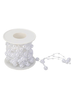 Декоративное украшение Бусы на елку 10м жемчуг пластик 000000000001228125