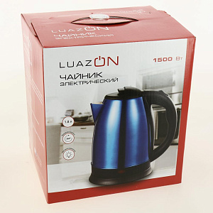Чайник электрический 1,8л LUAZON HOME LSK-1805 1500Вт серебристый металл 5035551 000000000001205721