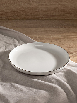 Тарелка десертная 19см DE'NASTIA GOLD MOOD белый с золотой каймой фарфор 000000000001226187